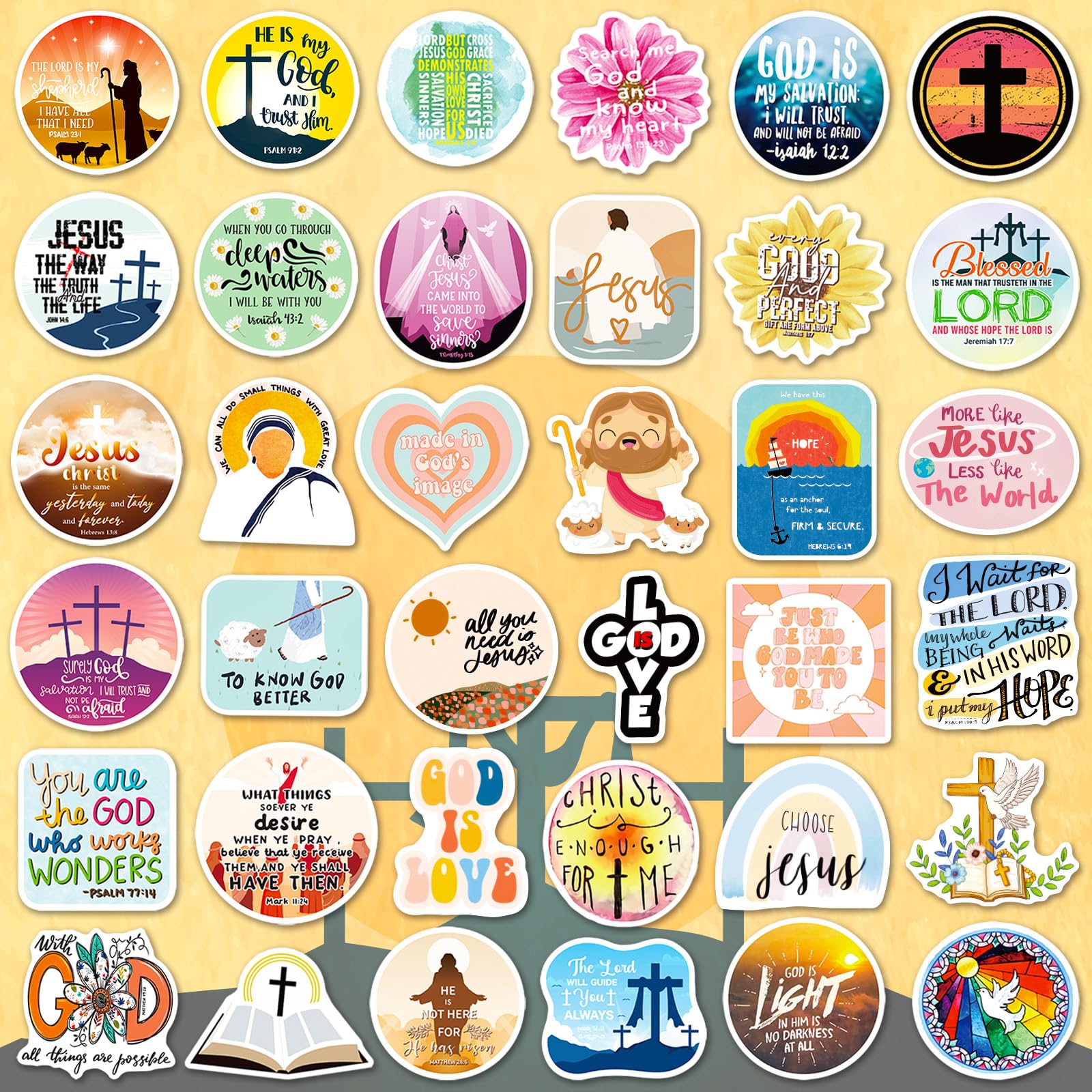 400PCS Christian Stickers - Jesus Bible Verse Stickers for Journaling, Religious Motivational Quote Stickers Pack, Inspirational God Christian Gifts for Women & Adults - Perfect for Bible Study, Prayer Journals & Faith-Based Scrapbooking