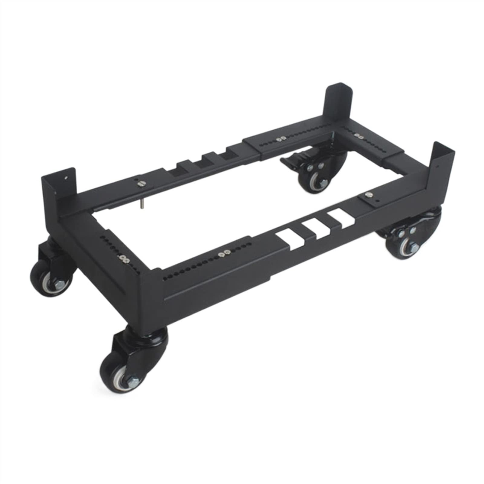 TOMYEUS Adjustable Metal CPU Stand with Locking Casters - Black Computer Tower Holder for Desktop PC Case (Medium Size) | Perfect for Office, Gaming Setup & Home Workspace Organization