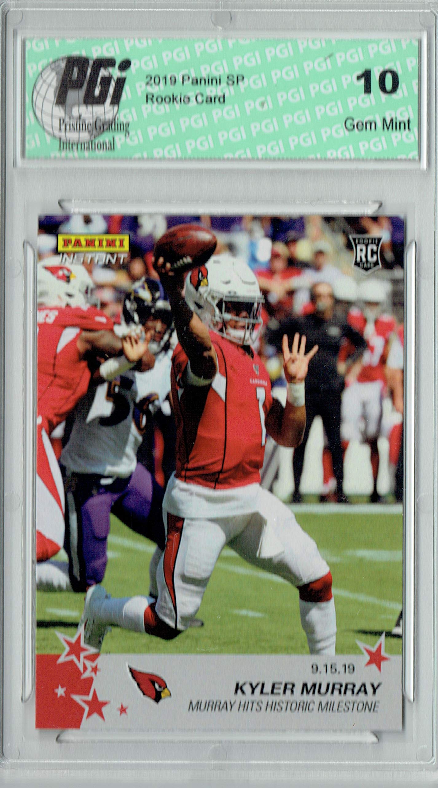 2019 Panini Instant #27 Kyler Murray Rookie Card - PGI 10 Gem Mint (Limited Edition of 160) - Arizona Cardinals Collectible for Sports Memorabilia & Investment