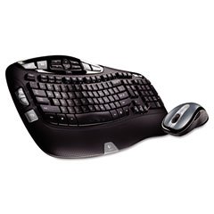 Logitech Wireless Desktop Wave Keyboard and Mouse Combo - Ergonomic Design, 2.4GHz USB Connection, 6ft Wireless Range, Black - Perfect for Home Office, Gaming & Productivity