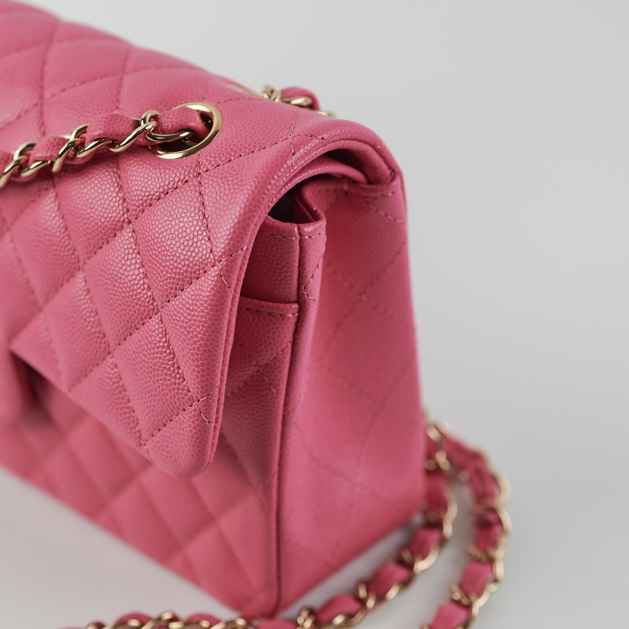 Chanel Quilted Caviar Classic Flap Small Pink Handbag - Luxury Designer Crossbody Bag for Women | Perfect for Date Nights, Parties & Special Occasions