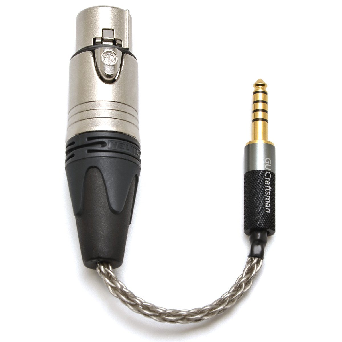 GUCraftsman 4-Pin XLR Female to 4.4mm Male Balanced Audio Adapter - Professional Studio & Hi-Fi Equipment Connection for Headphones, Microphones, and Audio Interfaces