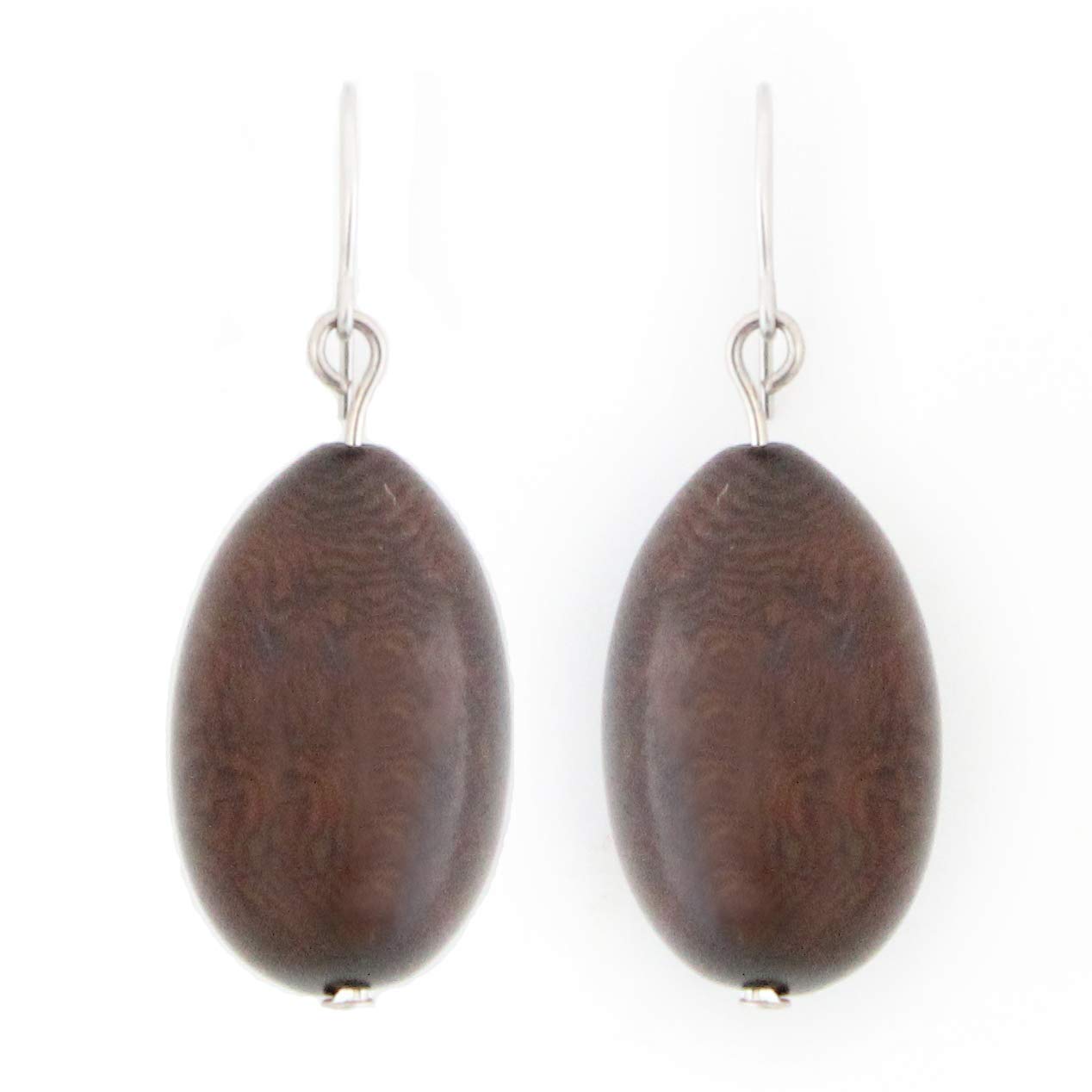 Handmade Tagua Nut Earrings in Chocolate Brown - 100% Vegan Ivory - Perfect for Boho & Eco-Friendly Jewelry Lovers