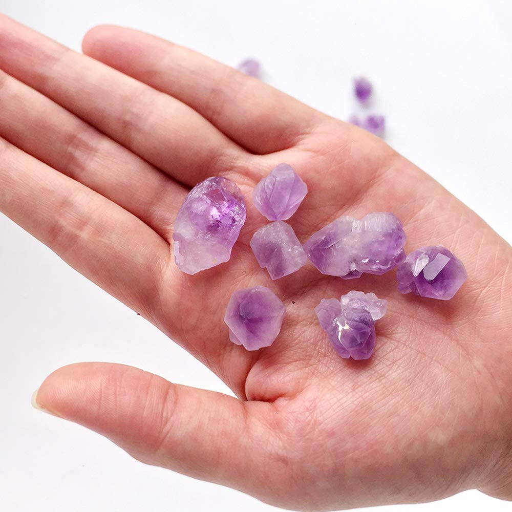 1lb Natural Amethyst Clusters & Chips - Raw Healing Crystals for Jewelry Making, Home Decor, Meditation & Energy Cleansing | Vase Filler, Craft Supplies & Spiritual Gifts