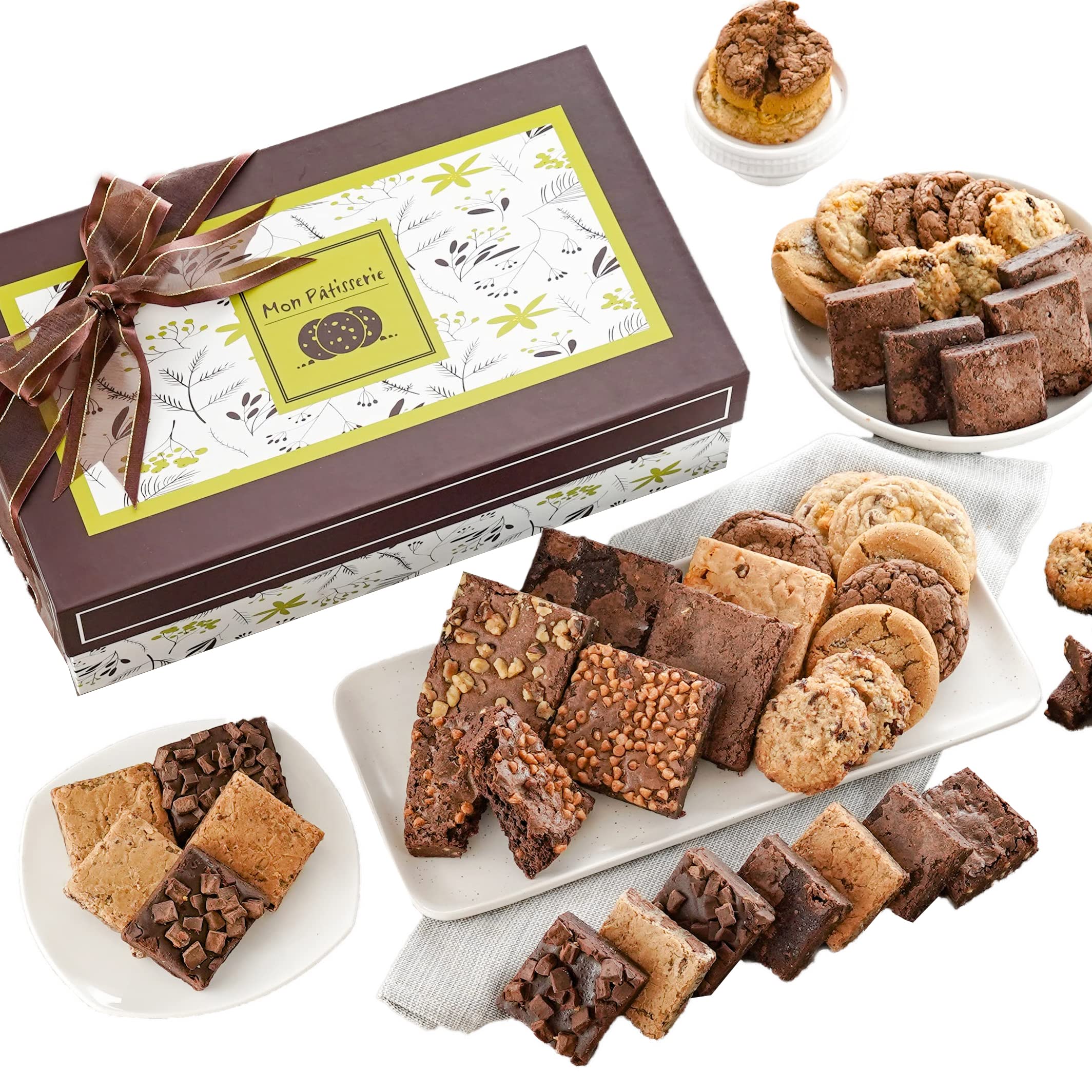 Premium Gourmet Cookie & Brownie Gift Basket - Individually Wrapped Deluxe Bakery Box | Sympathy, Get Well, Thank You Present | Perfect for Corporate Gifts, Hospital Care Packages & Special Occasions