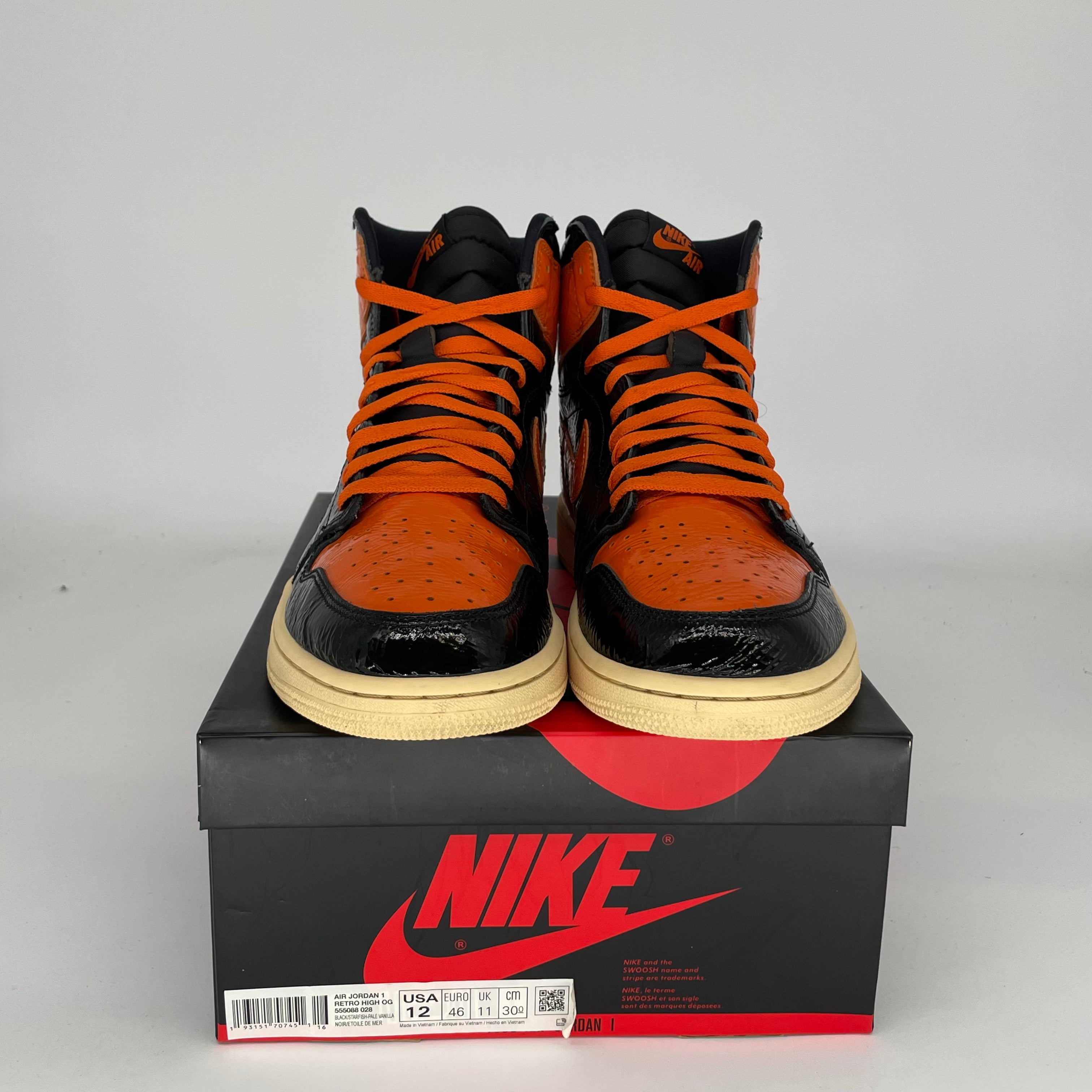 AIR JORDAN 1 SHATTERED BACKBOARD 3.0 Retro High OG Basketball Shoes - Men's Size 12 (555088-028) - Perfect for Streetwear, Sneaker Collecting and Basketball Games
