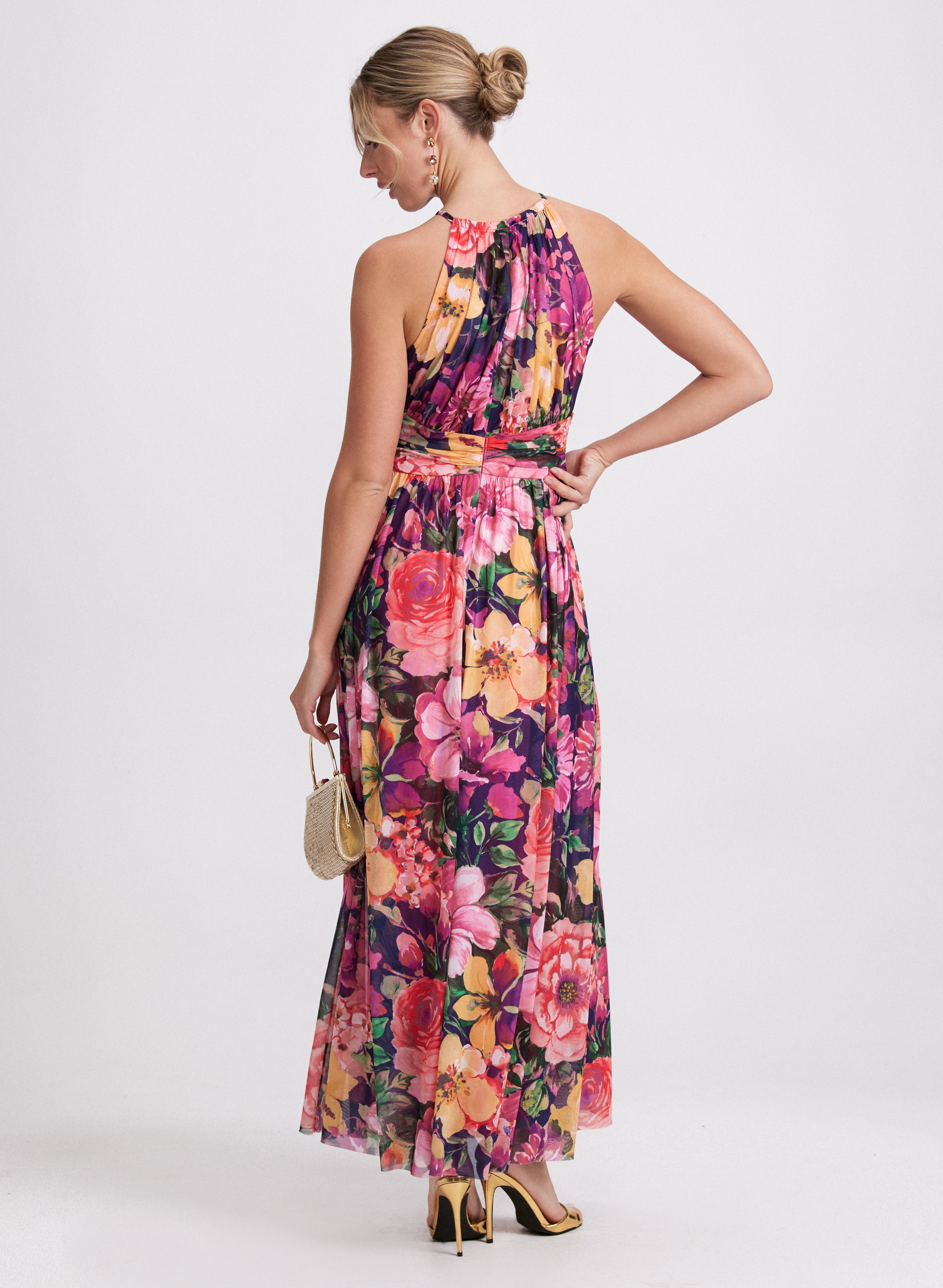 Elegant Floral Maxi Dress for Women - Summer Boho Beach Dress with Pockets - Perfect for Vacations, Weddings & Outdoor Events