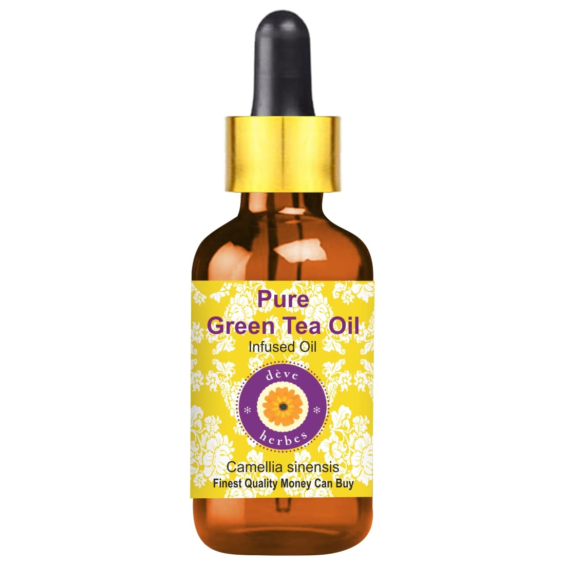 Deve Herbes 100% Pure Green Tea Oil (Camellia sinensis) - 10ml Therapeutic Grade with Glass Dropper | Natural Skin Care, Aromatherapy & Relaxation