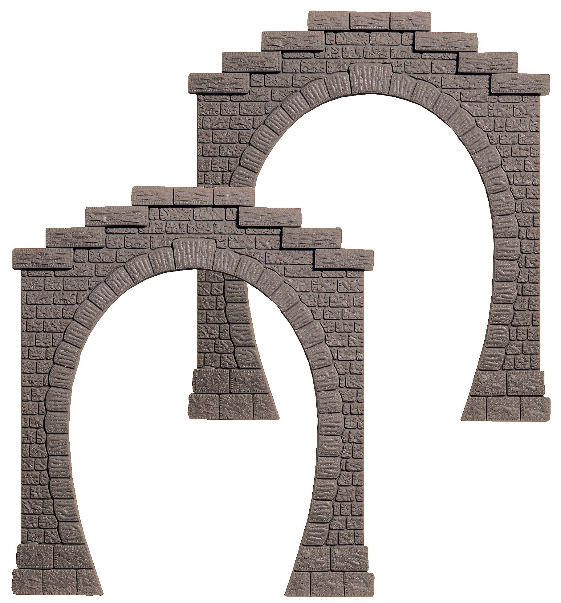 Busch 7026 Single Track Portal with Liner 2 HO Scale Model Train Scenery Kit - Gray - Perfect for Model Railroad Layouts & Diorama Displays