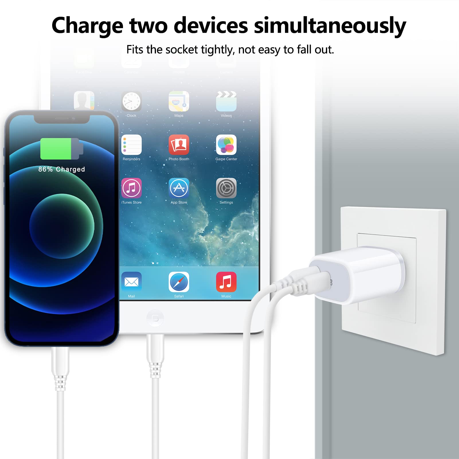 Google Pixel 9 & 8 Fast Charger 20W - Dual Port USB C Wall Charger with PD 3.0 - Compatible with Pixel 9 Pro/8 Pro, iPhone 16/15, Samsung Galaxy S24/S23 - Perfect for Home, Office & Travel Charging