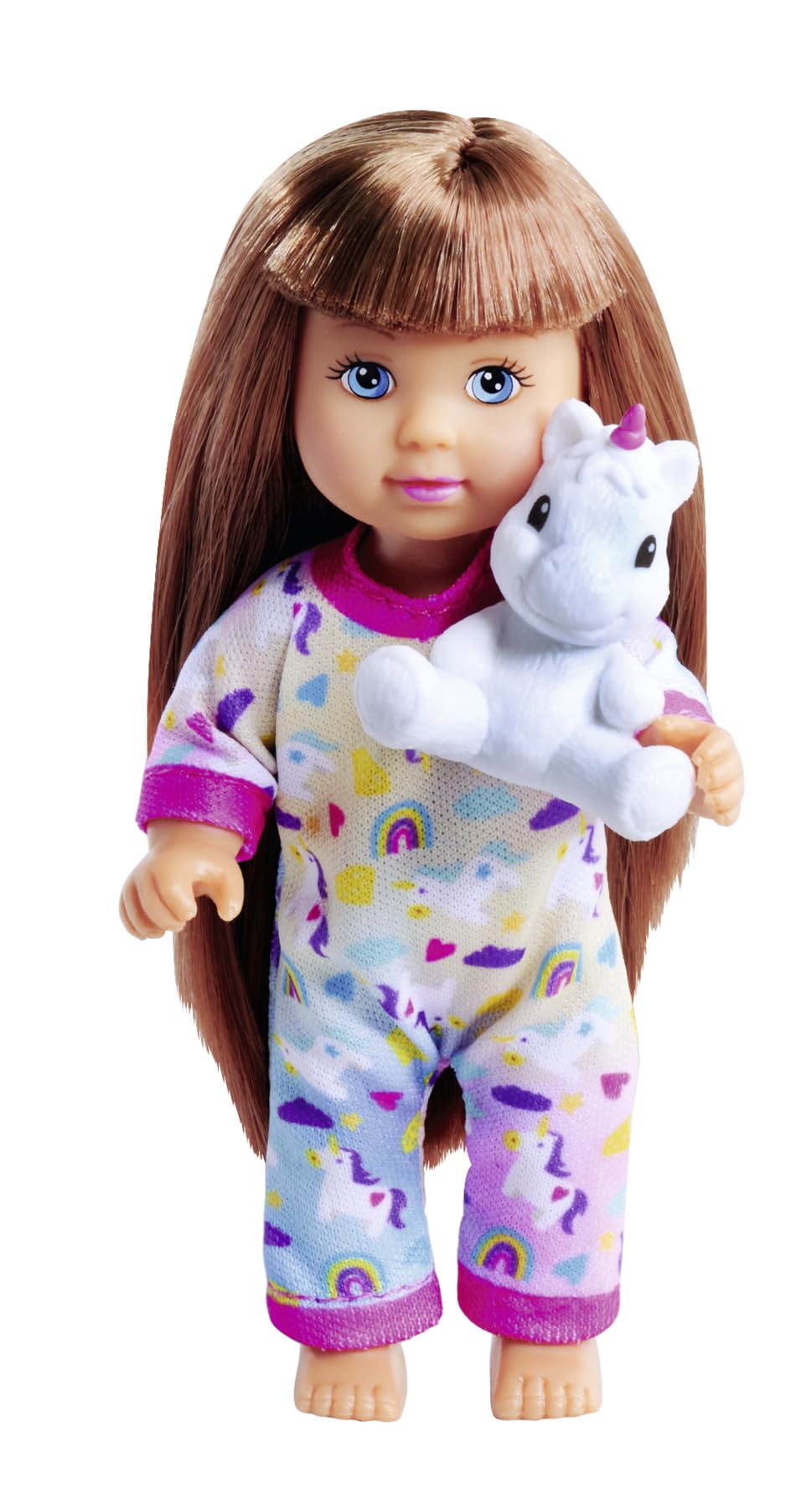 Simba Evi Love Unicorn Pajama Doll - 12cm Colorful Unicorn Pajama Figure, 3 Random Styles (1 Unit Sent), Perfect Gift for Kids 3+ | Birthday, Christmas, Playtime & Collectible Display