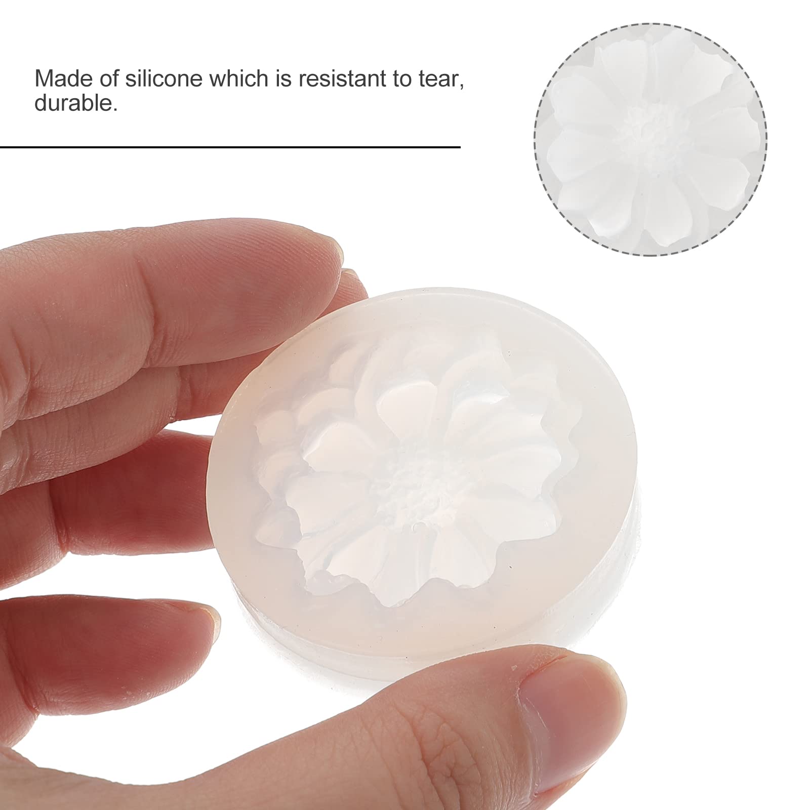 Healifty 3-Piece Silicone Molds for Resin Casting - Lotus Flower & Sunflower 3D Epoxy Molds for DIY Jewelry, Charms, Pendants, Wax Candles & Soap Making - Perfect for Home Decor, Wedding Favors & Craft Projects