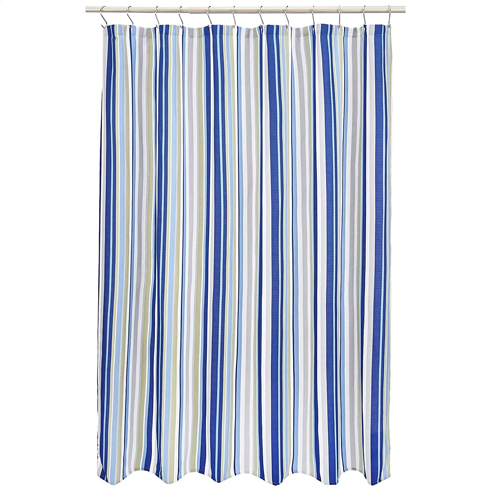 Fmiljiaty Thick Geometric Shower Curtain - Blue Stripe Bathroom Decor 72x72 Inches Waterproof Fabric - Perfect for Modern Bathrooms & Spa Retreats