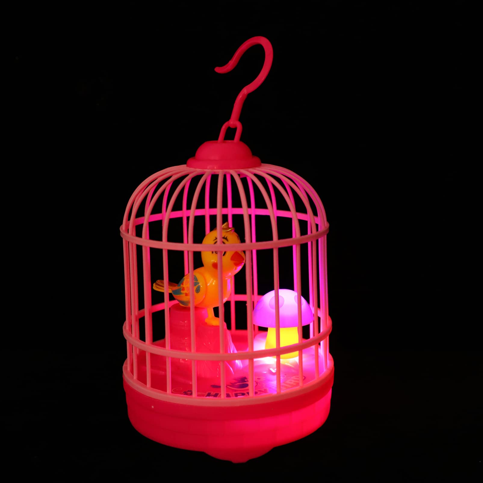 FAVOMOTO 1 Set Light Up Musical Bird Cage Toy with Sound - Mini Electronic Singing Bird in Cage for Kids, Cat Entertainment & Home Decor - Perfect for Playtime, Pet Enrichment & Nursery Room Decorations