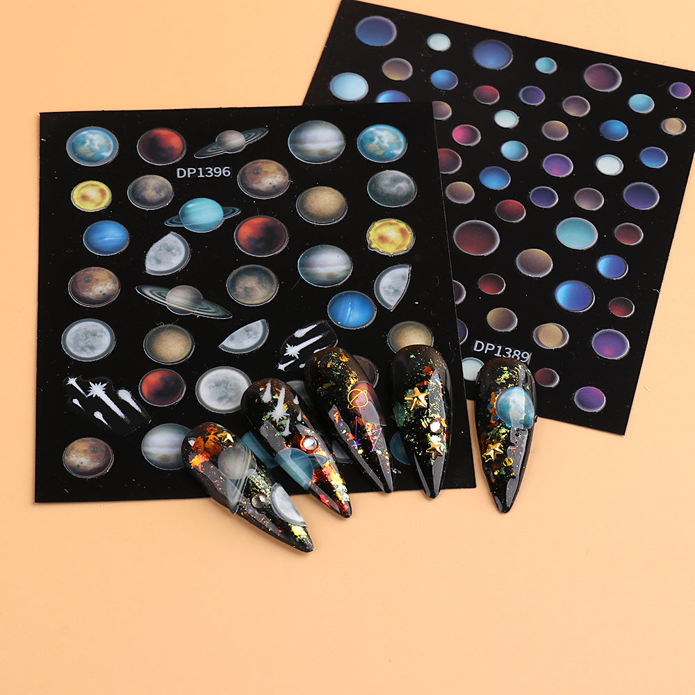 Vibrant Multicolor Nail Art Stickers - Self-Adhesive Nail Decals for DIY Manicure, Perfect for Parties, Weddings & Everyday Fashion