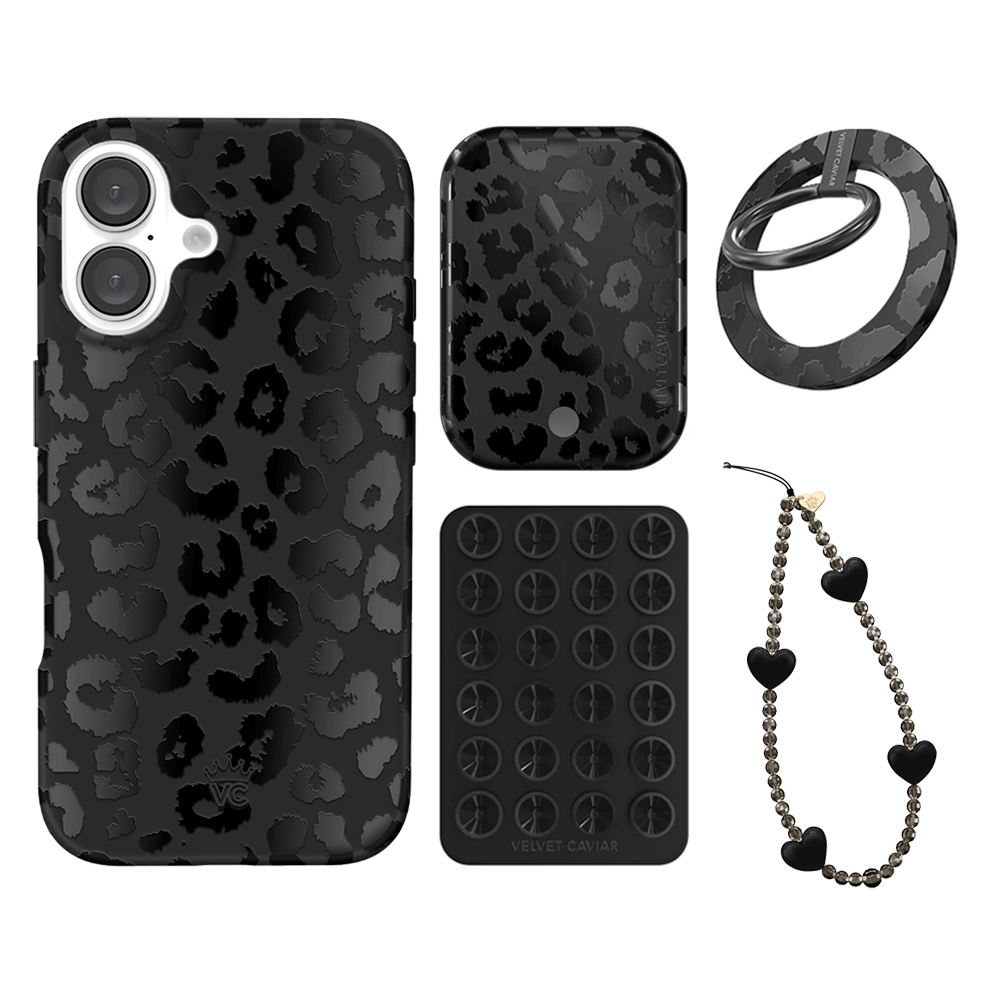 Black Leopard iPhone Case with Grip - Stylish & Secure Phone Cover for iPhone 13/14/15 Pro Max - Perfect for Work, Travel & Everyday Protection
