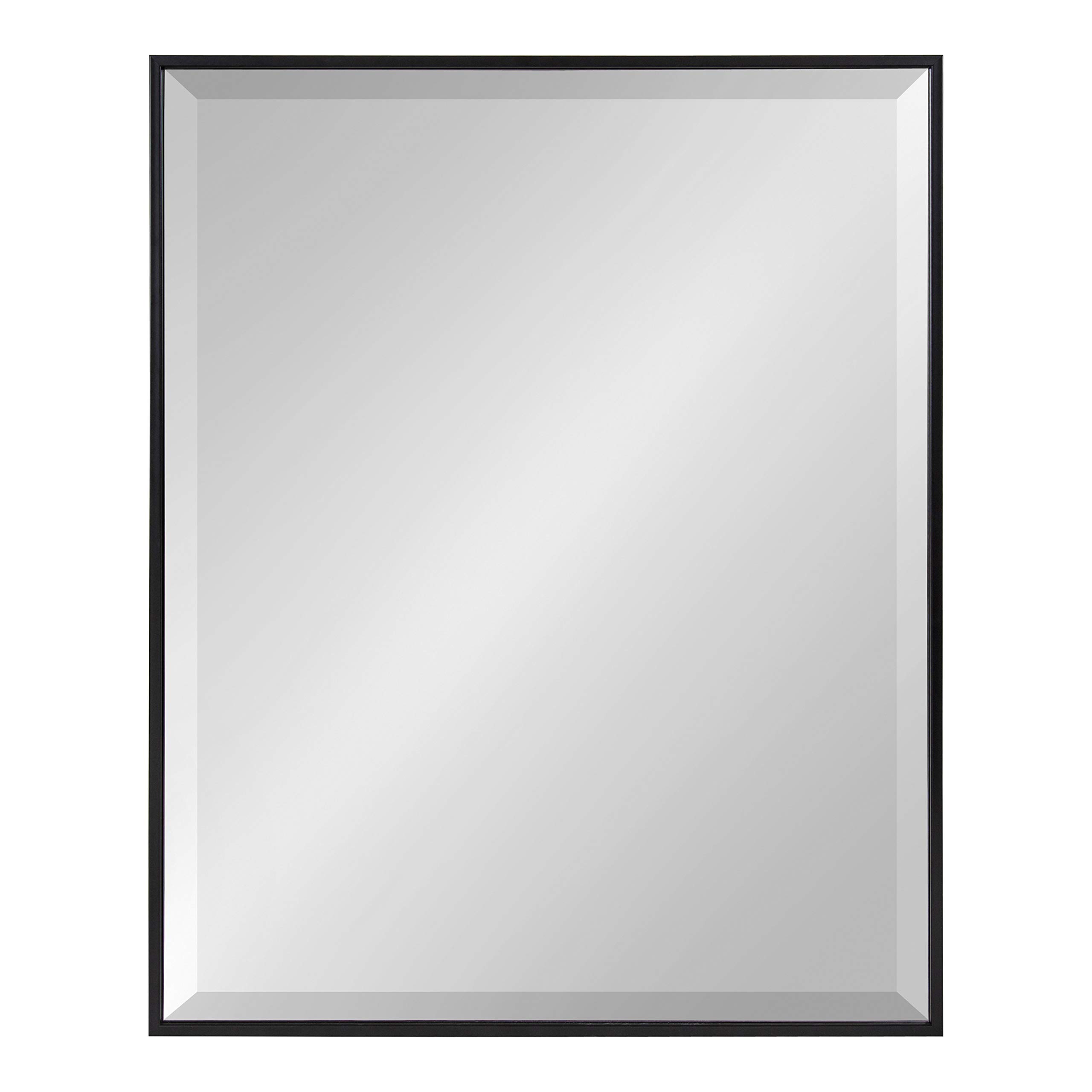 Kate & Laurel Rhodes 23x29 Inch Large Black Framed Rectangle Wall Mirror - Modern Sleek Decorative Mirror for Living Room, Bedroom, Entryway & Bathroom