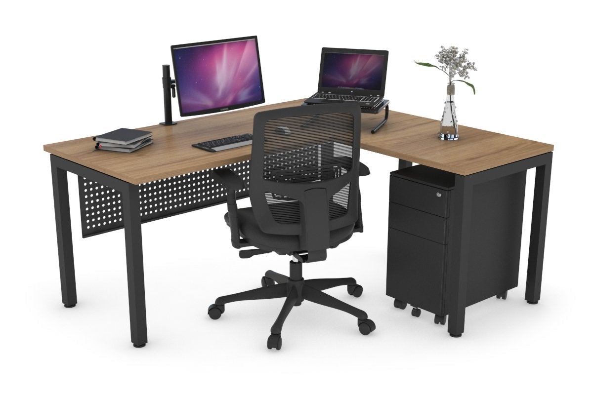 L-Shaped Corner Office Desk with Quadro Square Legs - 1800L x 1450W - Perfect for Home Office, Study Room & Workspace Organization