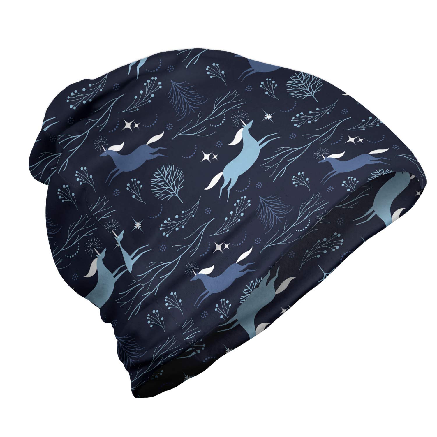 Ambesonne Unisex Winter Beanie Hat - Cute Animal Forest Design for Men & Women - Warm Knit Skull Cap for Hiking, Camping & Outdoor Activities