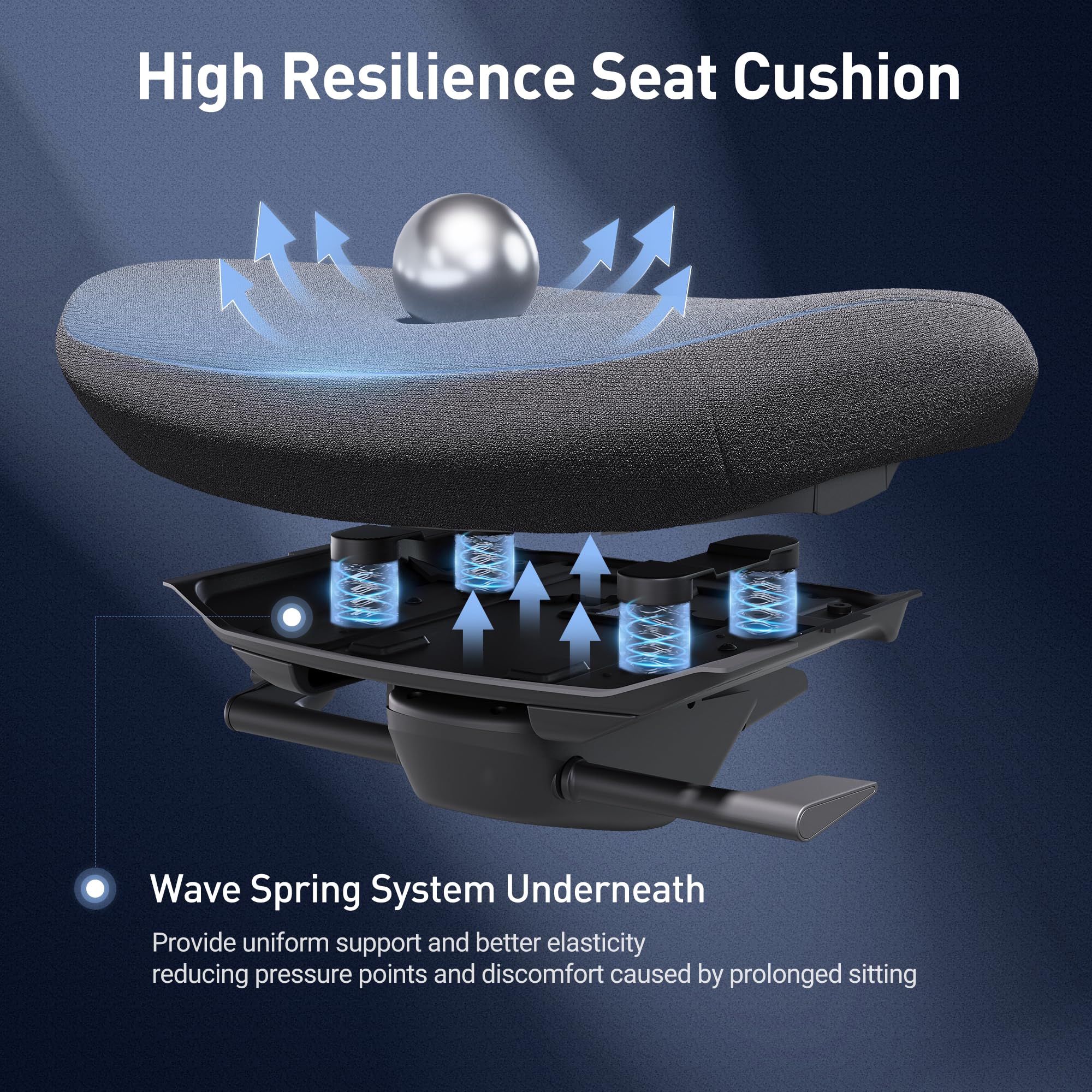 **COLAMY Ergonomic Mesh Office Chair with Lumbar Support - Adjustable Backrest & Sliding Seat - Black Grey - Perfect for Home Office, Gaming & Executive Desk Work**
