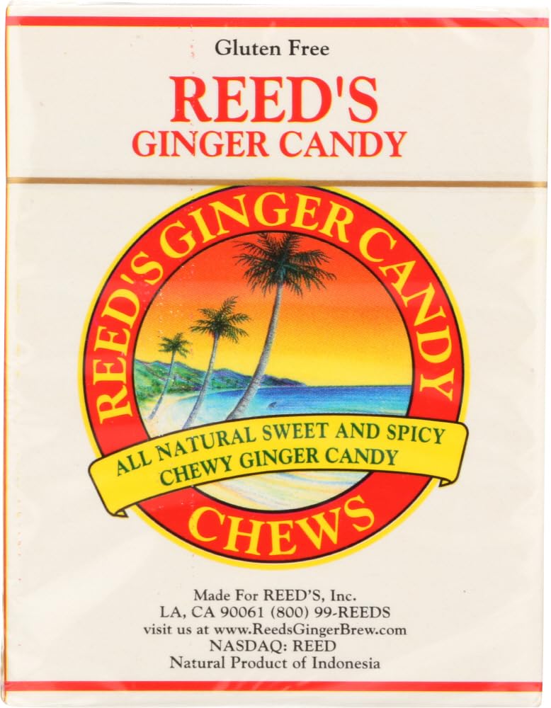 Reed's Ginger Candy Chews - Natural Ginger Flavored Candy Rolls (2 oz Pack) - Perfect for Nausea Relief, Motion Sickness & Digestive Support - Great for Travel, Pregnancy & Wellness