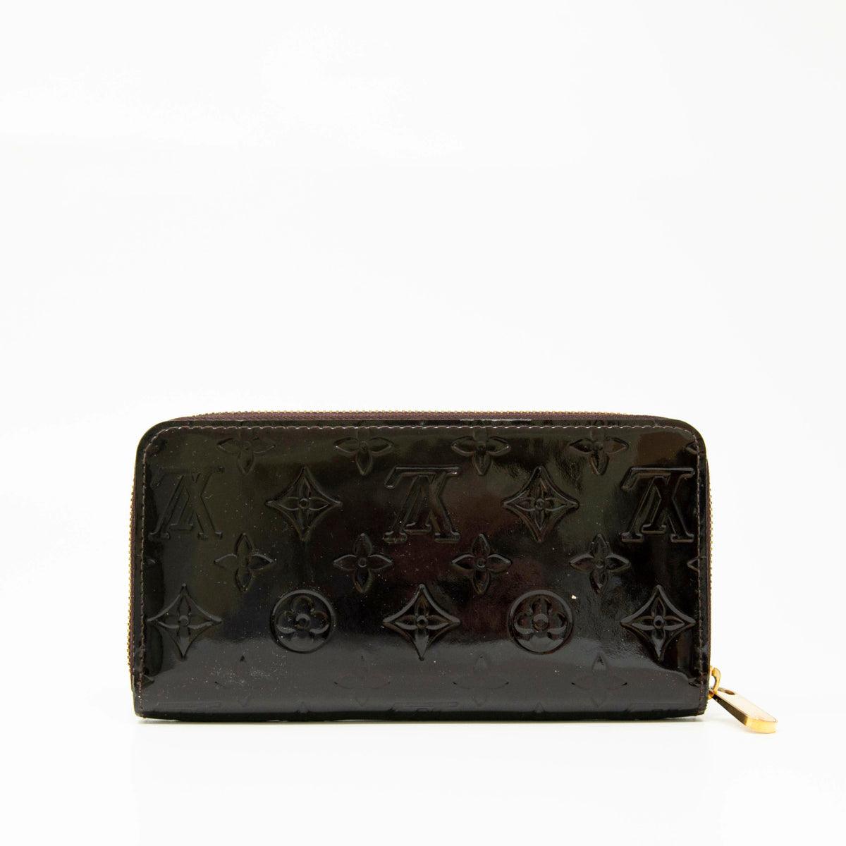 Authentic Louis Vuitton Burgundy Monogram Vernis Long Zip Wallet for Women | Luxury Leather Billfold with Multiple Card Slots | Perfect for Everyday Use, Travel & Gift Giving