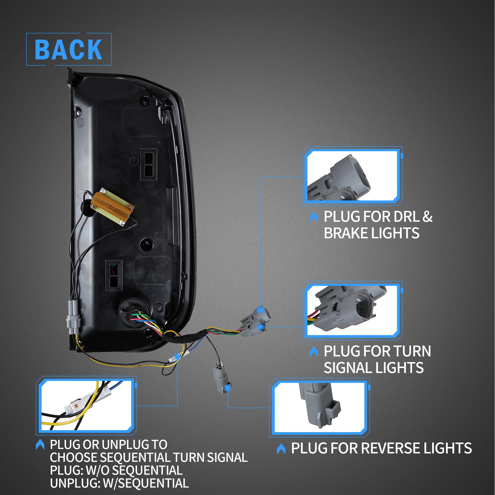 VLAND Smoked LED Tail Lights for 2014-2021 Toyota Tundra (2nd Gen) - Dynamic Animation Sequential Turn Signals, Red Lens, Driver & Passenger Side - Upgrade Your Truck's Rear Style for Night Driving & Custom Look