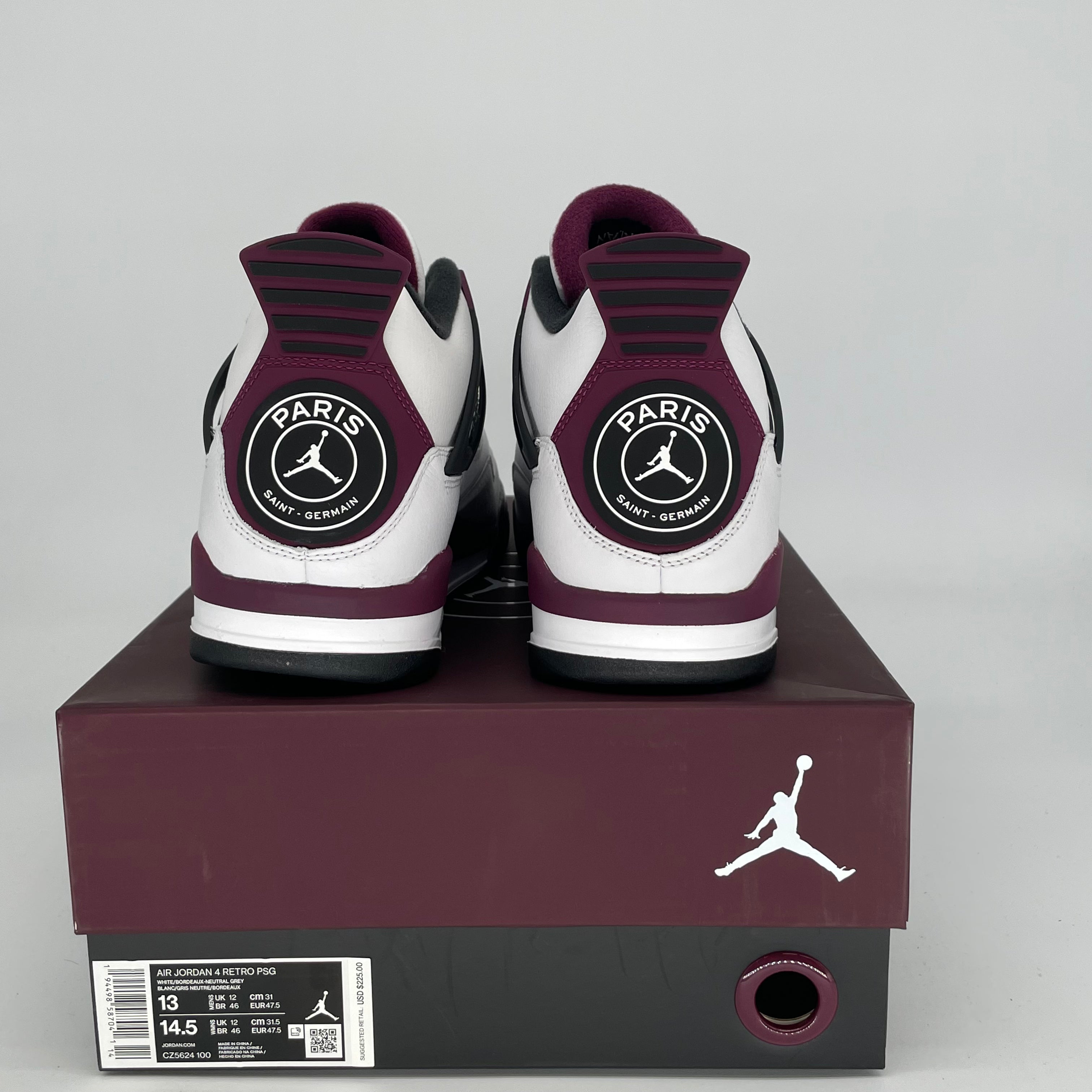 AIR JORDAN 4 PSG Paris Saint Germain Basketball Shoes Men's Size 13 - CZ5624 100 Authentic Sneakers for Sports & Streetwear Fashion