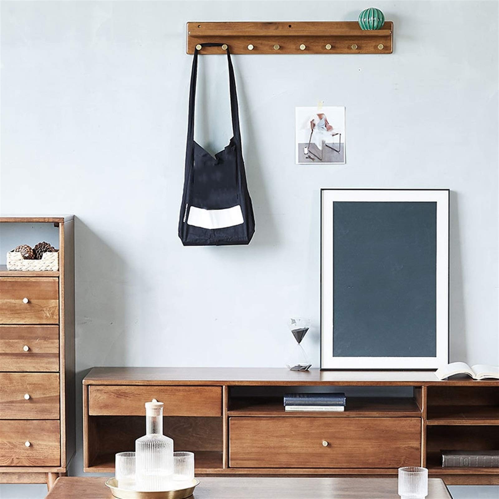 Wall-Mounted Coat Rack with 8 Hooks & Storage Shelf - Space Saving Entryway Organizer for Hats, Jackets, Bags & Accessories | Perfect for Hallway, Bedroom or Mudroom Storage