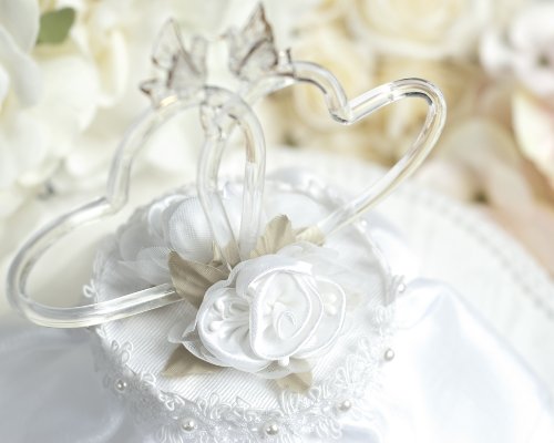 Elegant Satin Rose Hearts Wedding Cake Topper - Romantic Decoration for Wedding Cakes, Anniversary Cakes & Bridal Showers