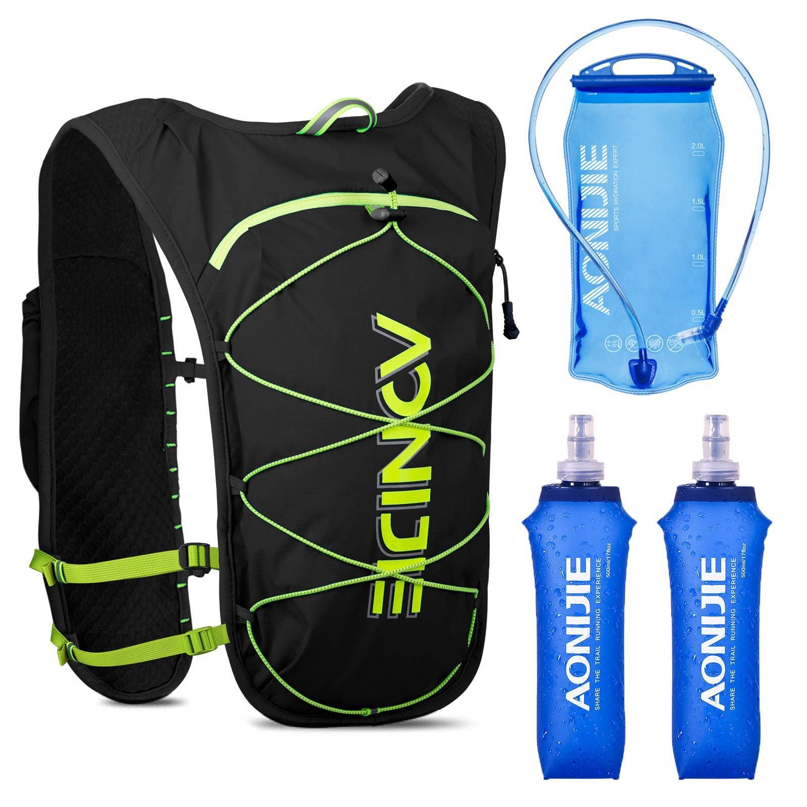 AONIJIE 5L Hydration Pack Backpack - Adjustable Ultralight Running Hydration Vest with Safety Reflective Strip - Perfect for Hiking, Trail Running, Cycling, Marathon & Outdoor Sports