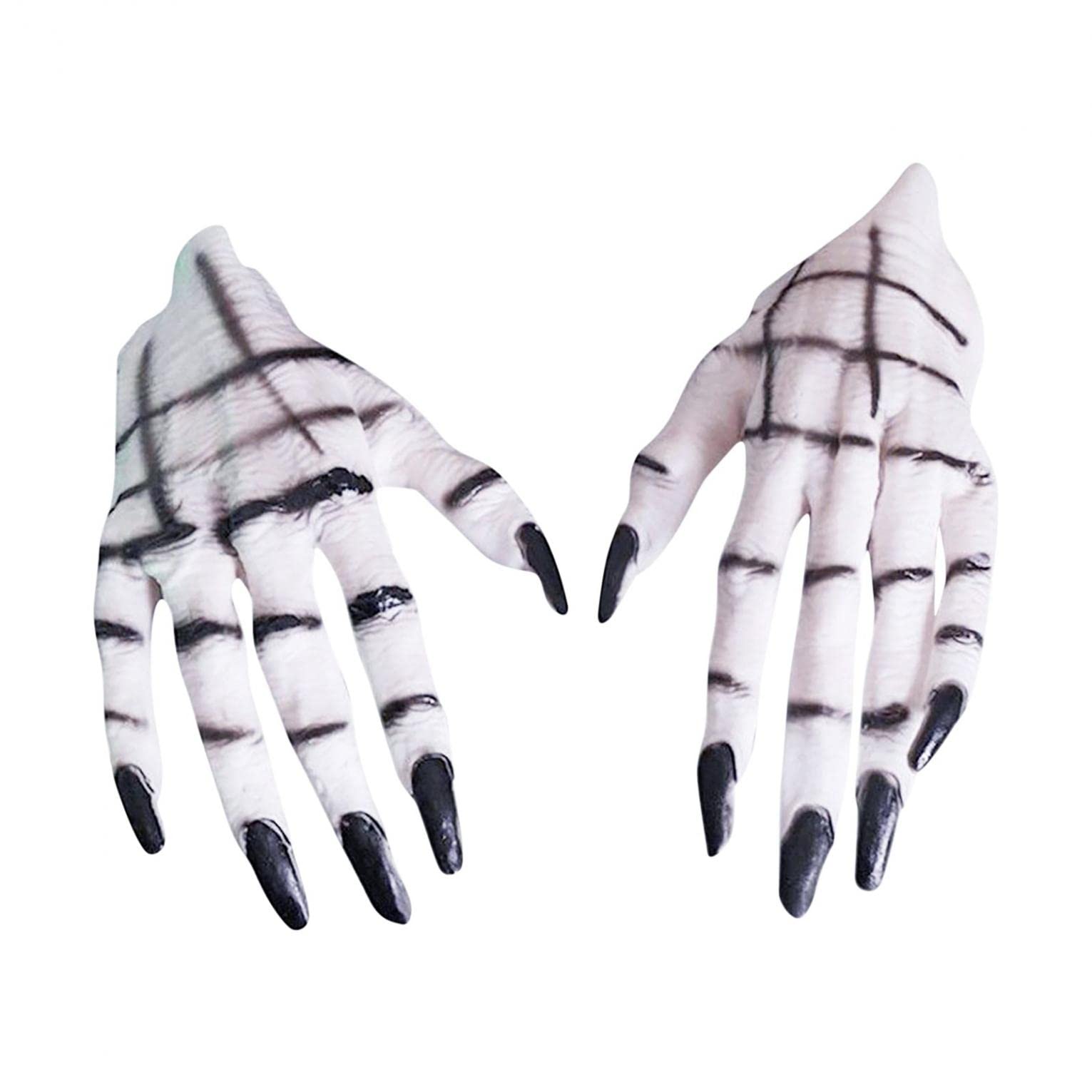 Halloween Ghost Gloves for Women - Scary White Costume Accessories for Masquerade Parties, Horror Decorations & Dress Up (1 Pair) | Perfect for Halloween Parties, Haunted Houses & Themed Events