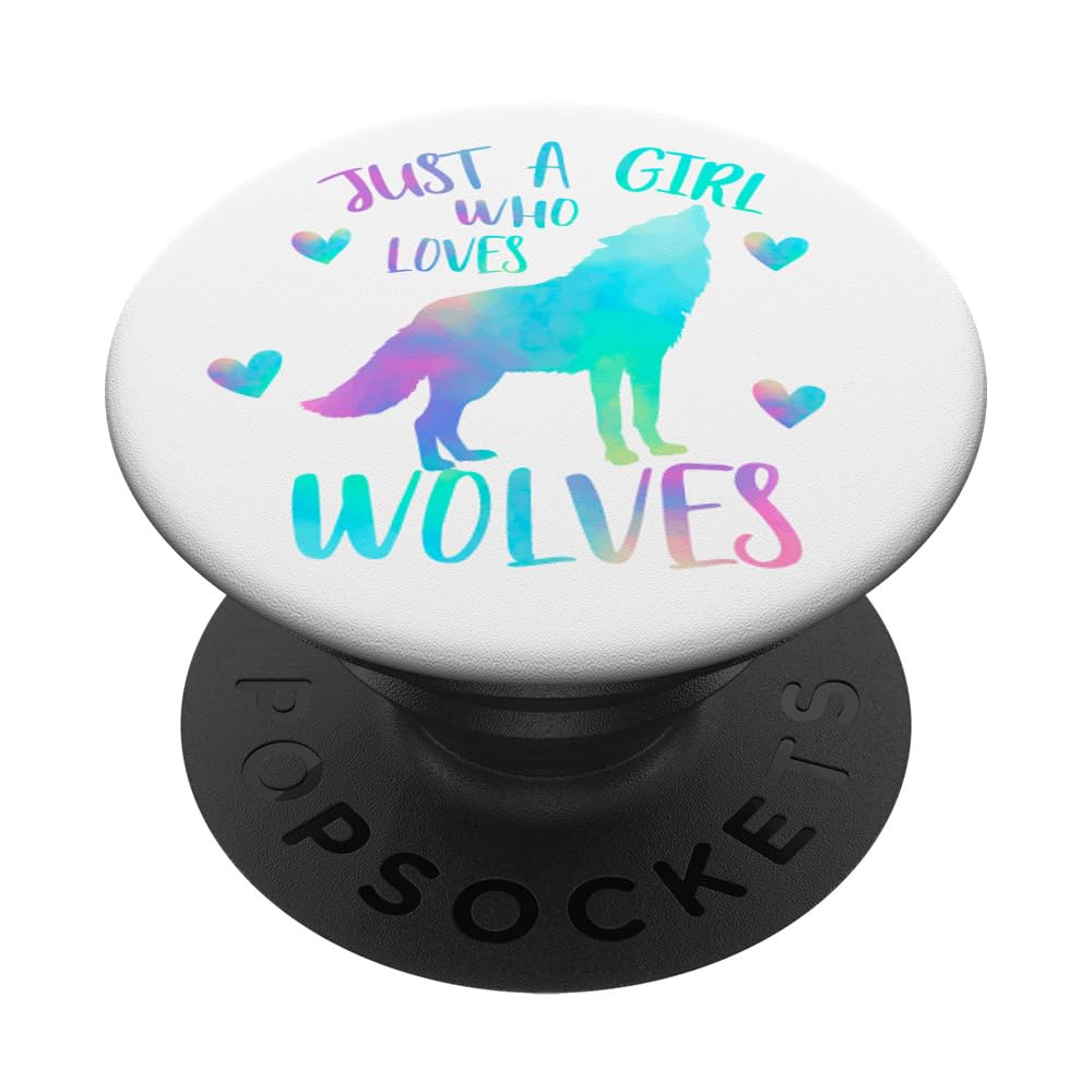 Pastel Watercolor Wolf PopSockets PopGrip - Adhesive Phone Grip & Stand for iPhone, Samsung - Perfect for Fans of Wolves, Nature Lovers & Phone Accessories