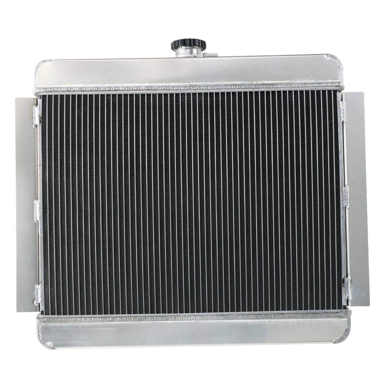 High-Performance 4-Row Aluminum Radiator for 1962-1967 Chevy II/Nova/Nova SS V8 - Direct Fit with Fan Shroud & Relay - Perfect for Classic Car Restoration & Hot Rod Upgrades (Fits 1963, 1964, 1965, 1966 Models) - Ideal for Street Racing, Car Shows & Summer Driving