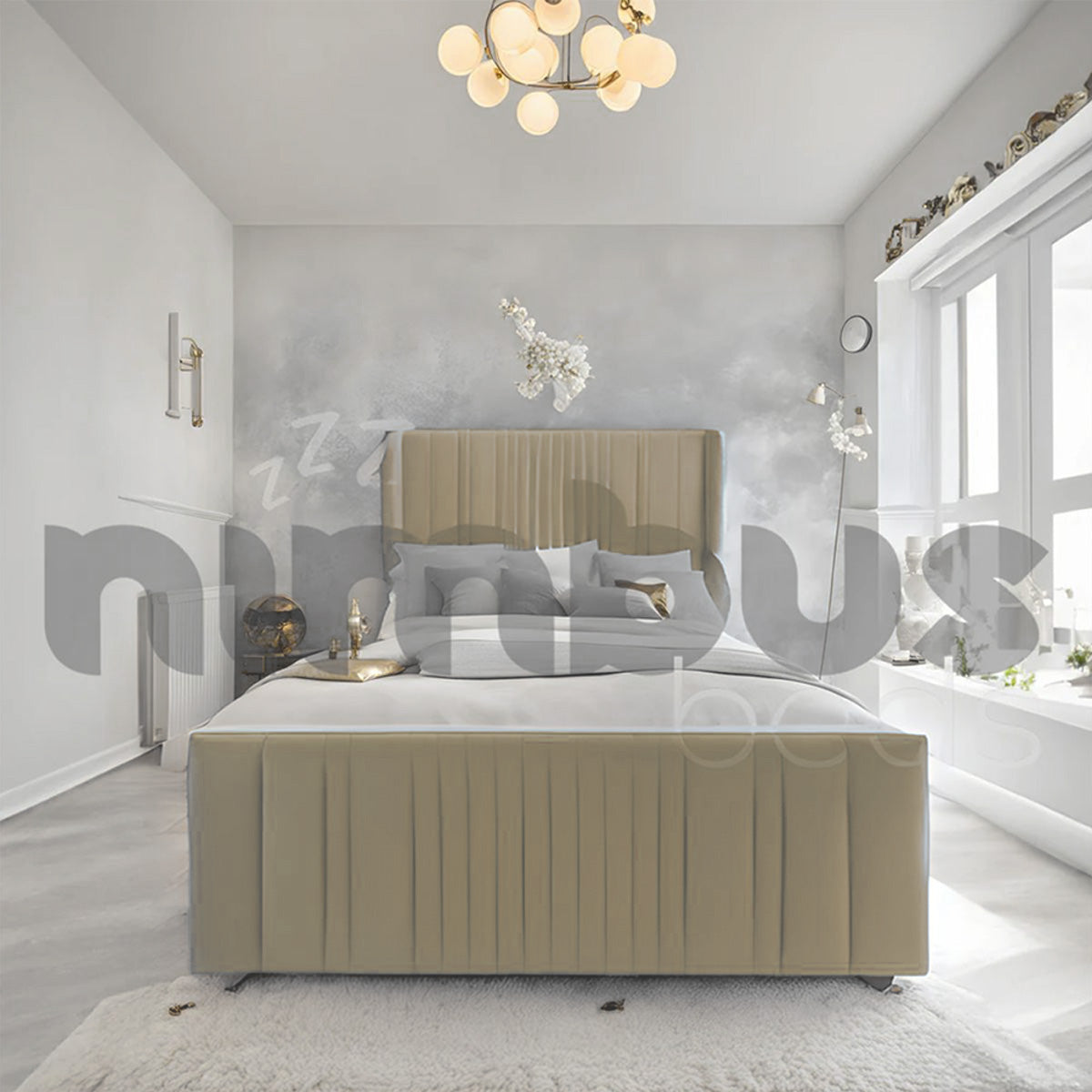 Rio Bed Frame with Wings - Sturdy Queen/King Size Bed Frame with Headboard & Footboard - Perfect for Modern Bedrooms & Guest Rooms