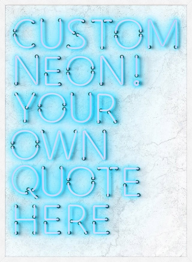 Custom Quote Straight Neon Print Blue LED Sign - Personalized Wall Art for Home, Office, Bar & Party Decor