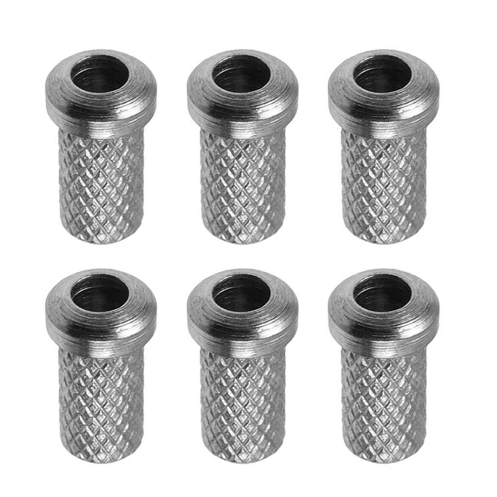 6-Piece Iron Chrome Through-Body Guitar String Bushings for Electric Guitar DIY & Repair - Perfect for Upgrades, Custom Builds, and Maintenance