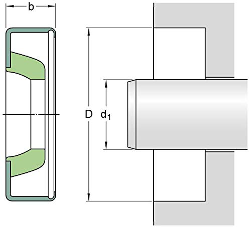 HM14 Nitrile Shaft Seal 1 x 1-9/16 x 1/4