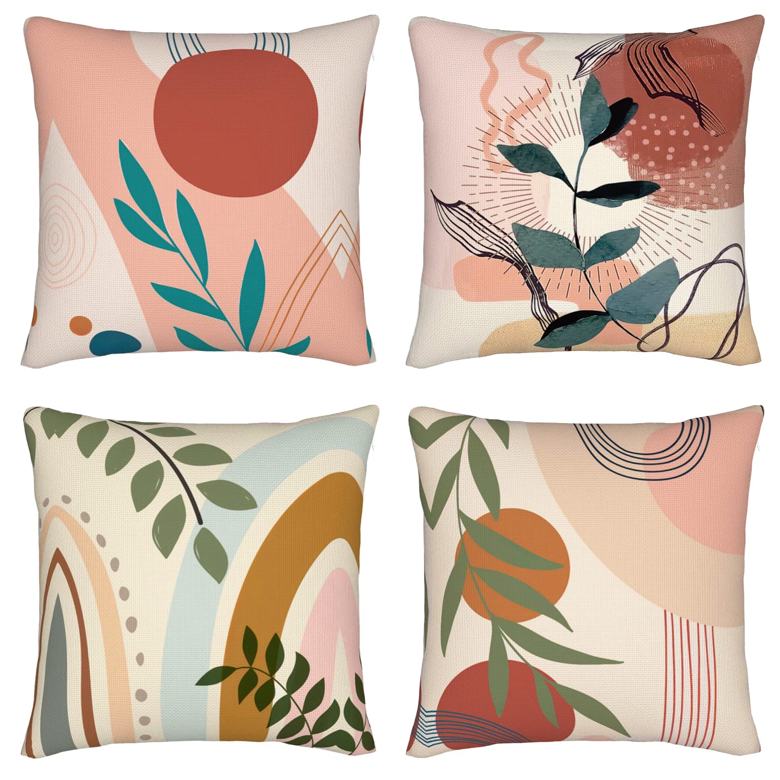 Boho Pillow Covers 18x18 Inches - Bohemian Decorative Throw Pillow Covers Set of 4 for Couch, Bedroom, Car, Outdoor & Indoor Home Decor - Perfect for Living Room, Patio, Sofa and Dorm Room Styling