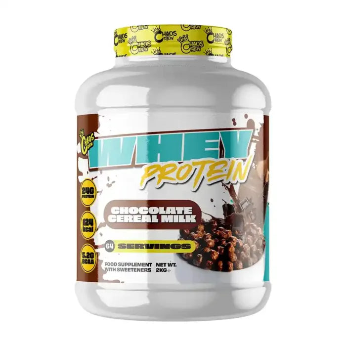 Chaos Crew Whey Protein Powder 2kg (4.4 lbs) - 64 Servings for Muscle Growth & Recovery - Ideal for Gym, Workout & Post-Training Nutrition