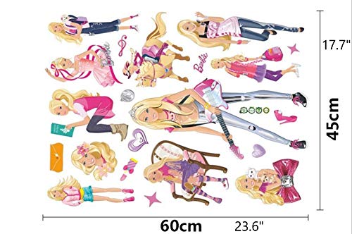 Peel and Stick Wall Decals for Girls - DIY Removable Stickers for Bedroom, Luggage, Laptop & Home Decor - Easy to Assemble & Reposition - Perfect for Kids Room, Nursery, Dorm & Travel Accessories