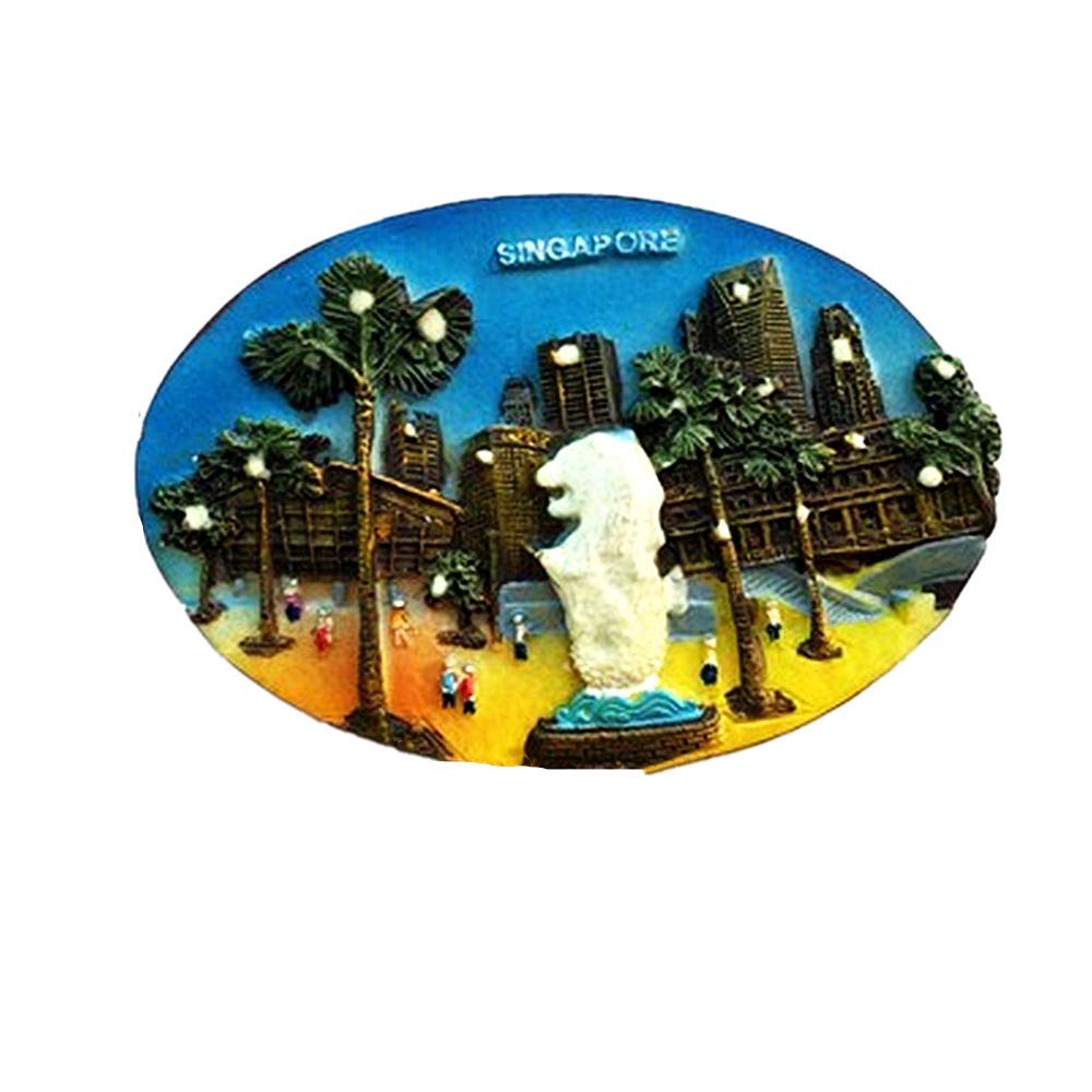 3D Refrigerator Magnets - Singapore Souvenir Gift Set for Home & Kitchen Decor - Magnetic Stickers for Fridge - Perfect for Travel Memories, Office Decor & Gifts for Friends