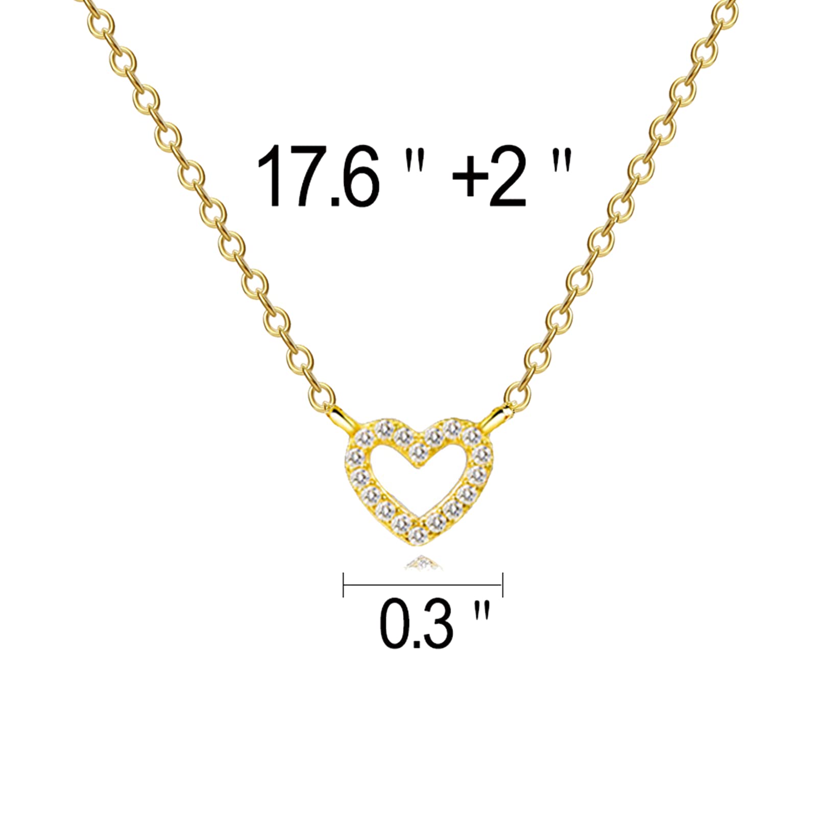 HUASAI Tiny Heart Pendant Necklace for Women - Dainty Love Heart Jewelry Gift for Her | Perfect for Valentine's Day, Anniversary & Romantic Occasions