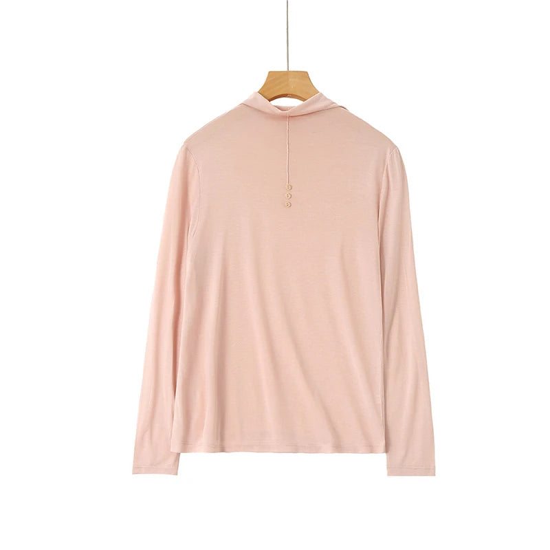 100% Pure Silk Mock Neck Blouse for Women - Elegant & Comfortable Silk Top for Work, Party & Evening Wear