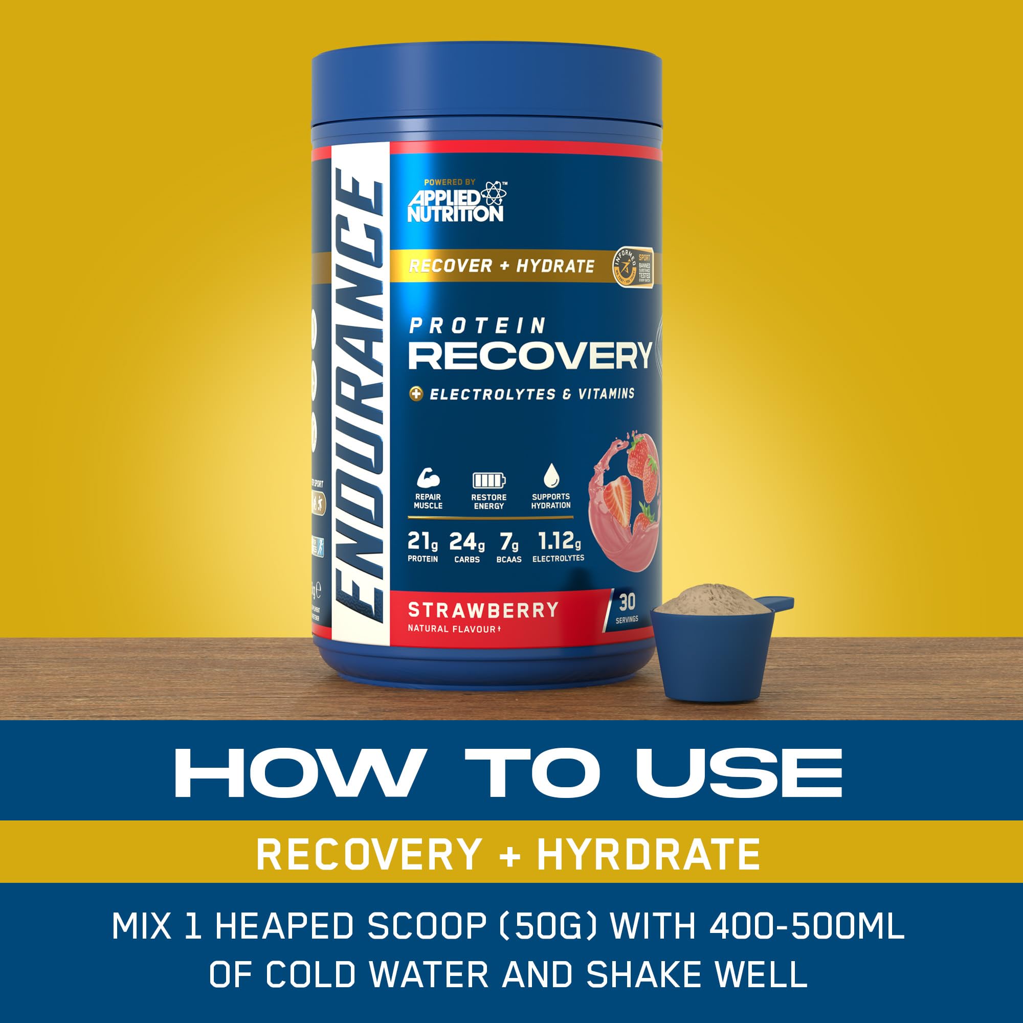 Applied Nutrition Endurance Recovery Powder 1500g - Post-Workout Muscle Recovery & Energy Boost for Athletes & Fitness Enthusiasts