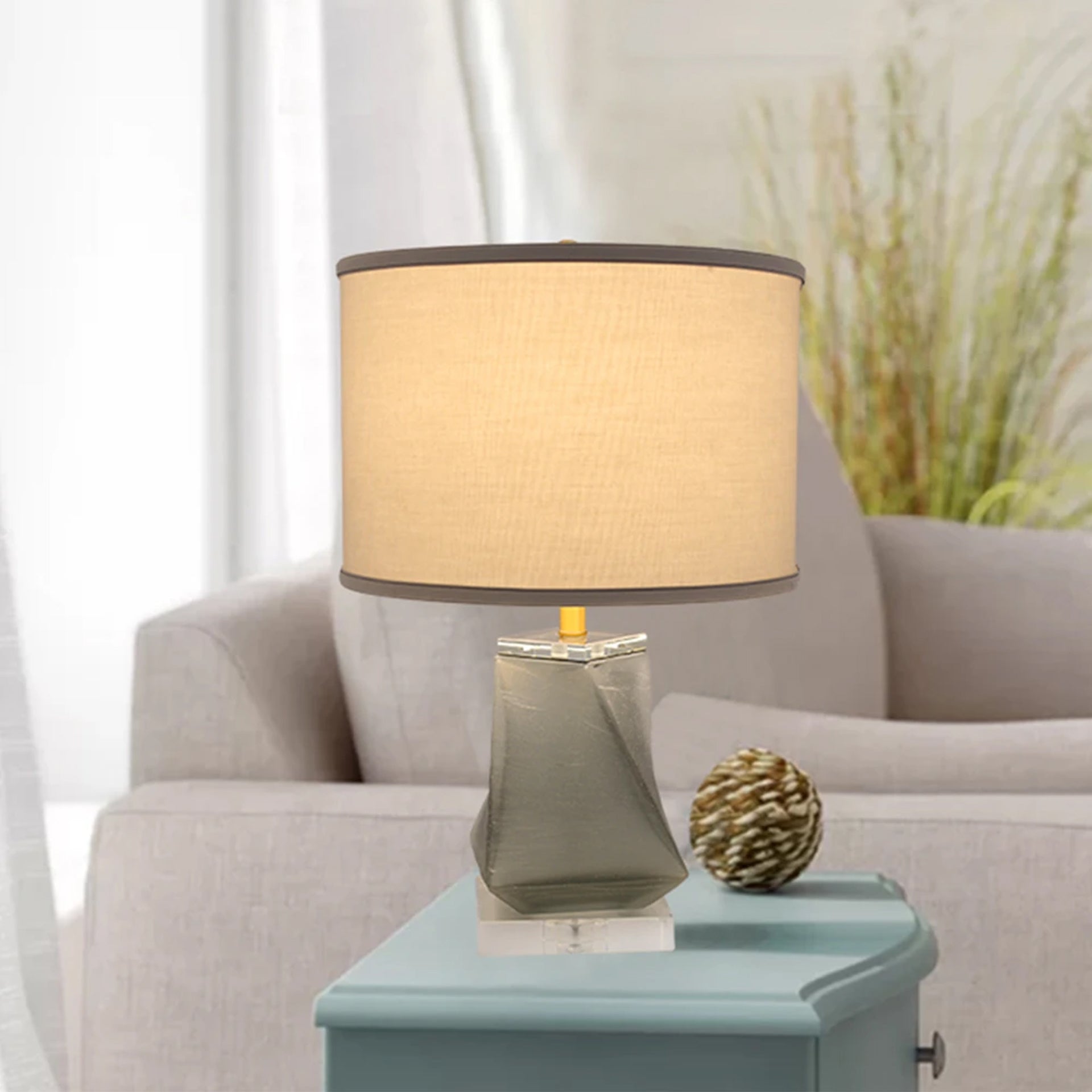 Calla Little Twist Frosted Glass Table Lamp - 24