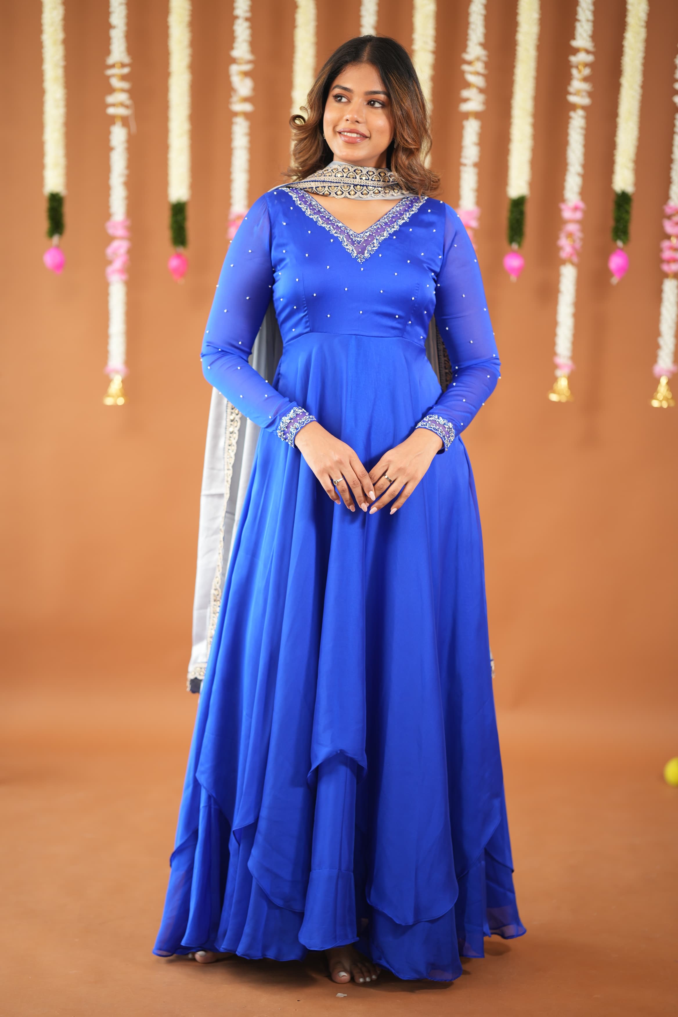 DD623 Sakshi Premium Double Layer Anarkali Kurti - Elegant Indian Ethnic Dress for Women | Perfect for Festivals, Weddings & Special Occasions