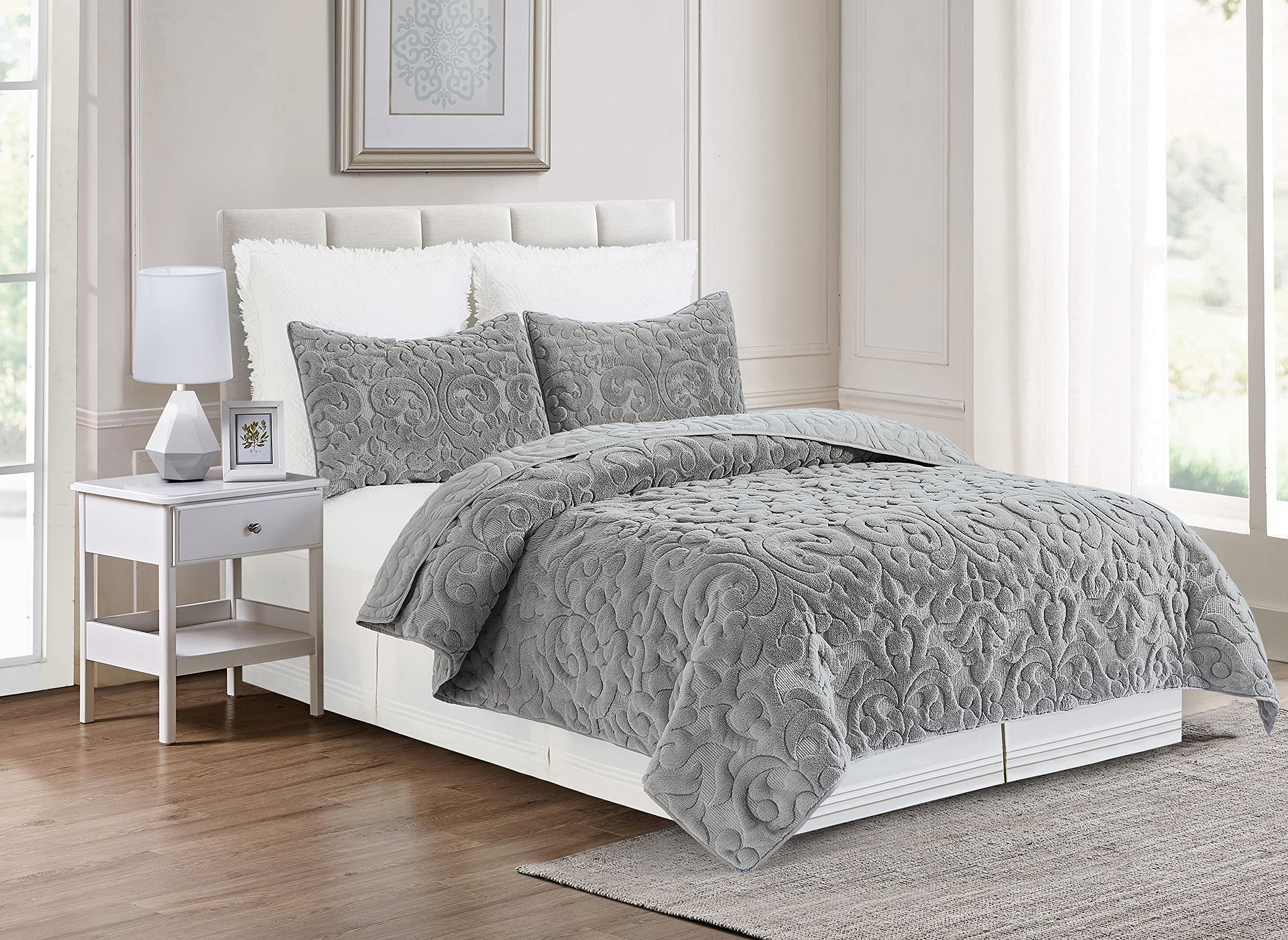 C&F Home White Tailored Queen Bed Skirt - Premium Fitted Dust Ruffle for Queen Size Beds - Perfect for Modern Bedrooms & Guest Rooms