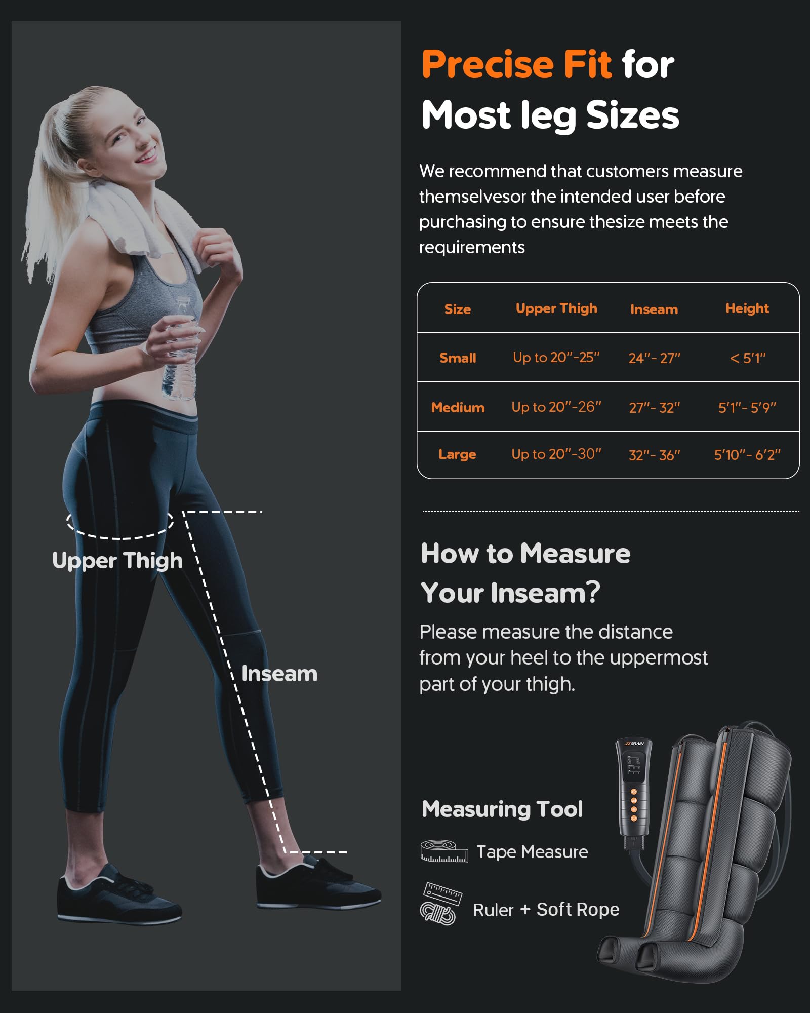 Professional Sequential Air Compression Recovery Boots for Athletes - FSA/HSA Eligible Full Leg Massage System with Adjustable Intensity - Ideal for Post-Workout Recovery & Muscle Relaxation - Perfect Gift for Men & Women - Use After Training, Marathon, Gym Workouts or Physical Therapy