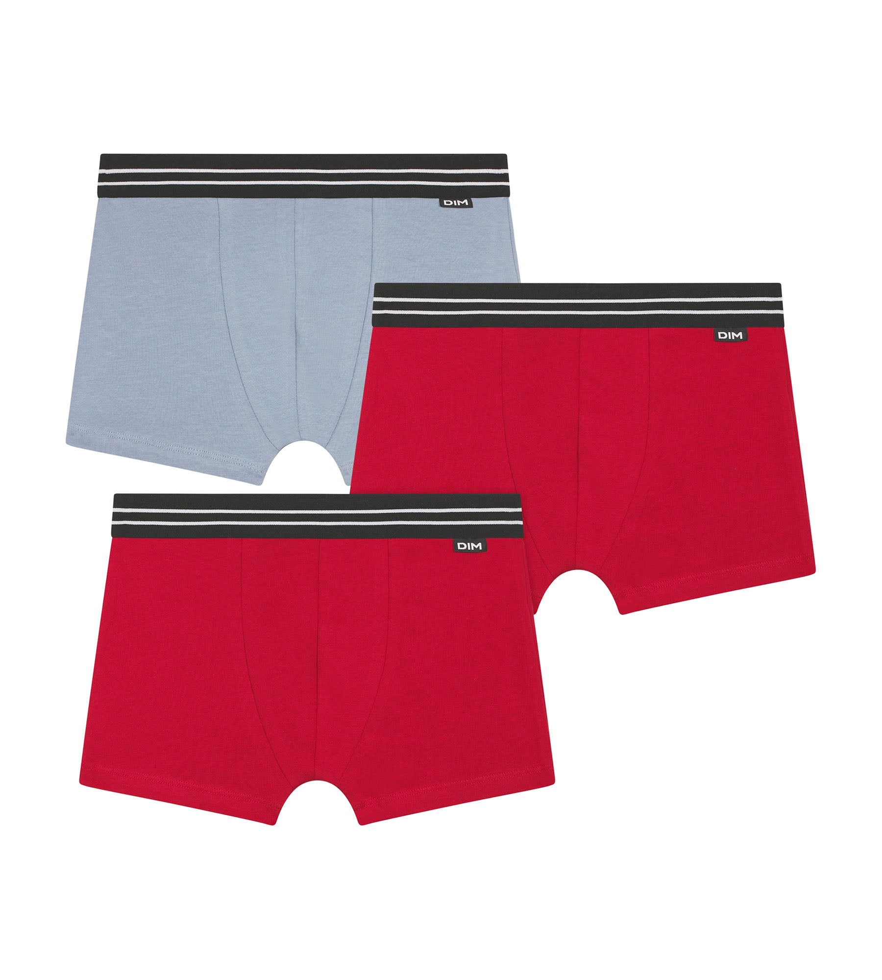 3 Pack Boys' Cotton Stretch Boxer Briefs - Red & Blue - Soft & Breathable Underwear for Kids - Perfect for School, Sports & Everyday Comfort